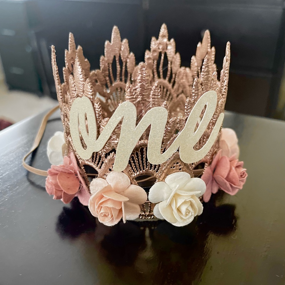 1st Birthday Crown Headband